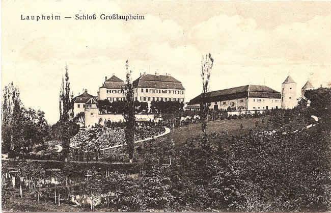 Schloss Großlaupheim (Vorderseite der Ansichtskarte)