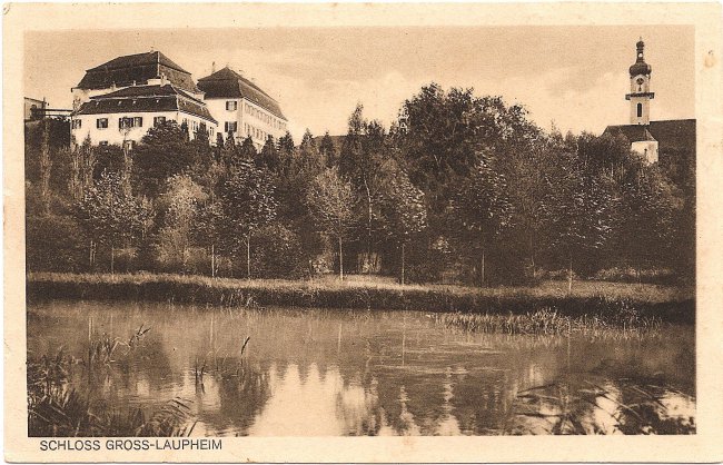 Schloss Großlaupheim (Vorderseite der Ansichtskarte)