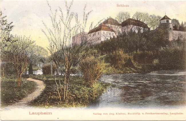 Schloss Großlaupheim (Vorderseite der Ansichtskarte)