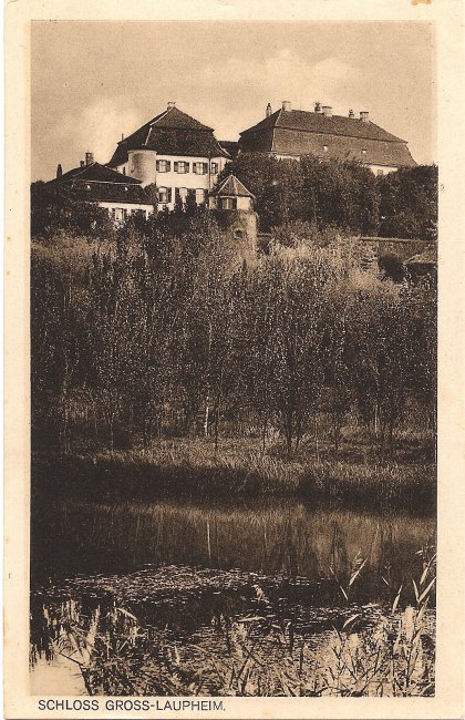 Schloss Großlaupheim (Vorderseite der Ansichtskarte)