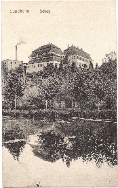 Schloss Großlaupheim (Vorderseite der Ansichtskarte)