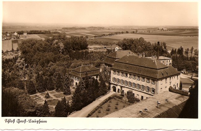 Schloß Groß-Laupheim (Vorderseite der Ansichtskarte)