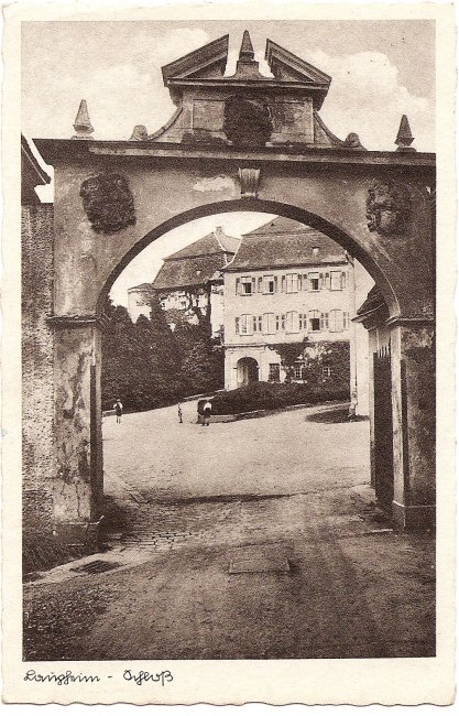 Laupheim Schloß (Vorderseite der Ansichtskarte)