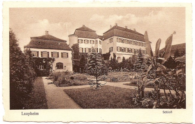 Laupheim Schloß (Vorderseite der Ansichtskarte)