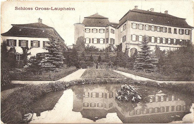 Schloss Gross-Laupheim (Vorderseite der Ansichtskarte)