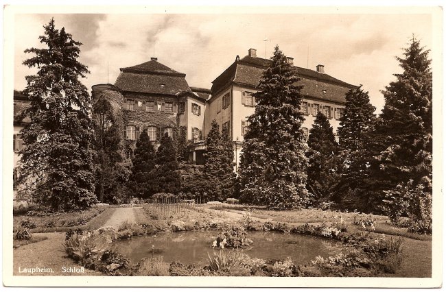 Laupheim Schloß (Vorderseite der Ansichtskarte)