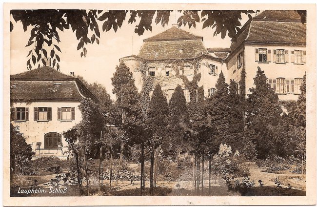 Laupheim, Schloß (Vorderseite der Ansichtskarte)