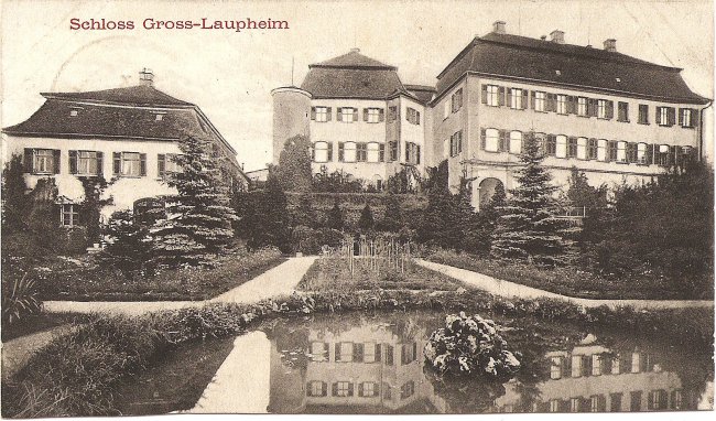 Schloss Gross-Laupheim (Vorderseite der Ansichtskarte)