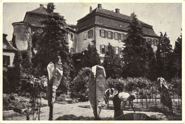 Schloss Großlaupheim (Vorderseite der Ansichtskarte)