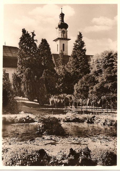 Schloss Großlaupheim (Vorderseite der Ansichtskarte)