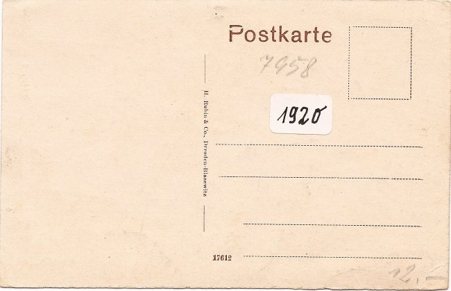 Laupheim - Schloßpark (Rückseite der Ansichtskarte)