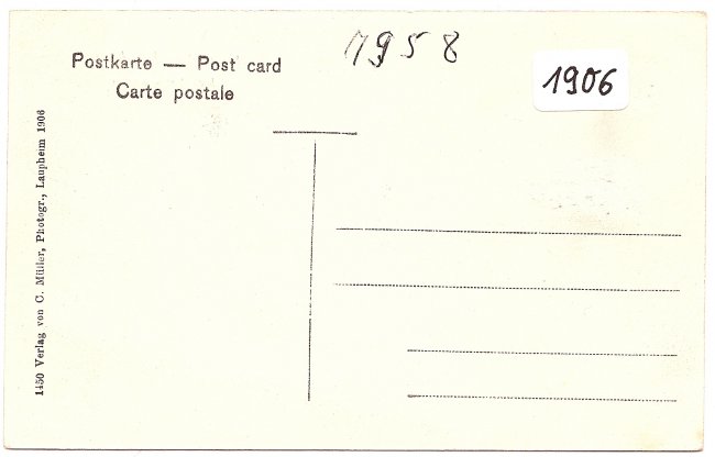 Gruß aus Laupheim Kg. Amtsgericht (Rückseite der Ansichtskarte)