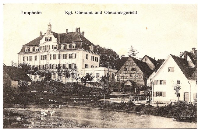 Laupheim Kgl. Oberamt und Oberamtsgericht (Vorderseite der Ansichtskarte)