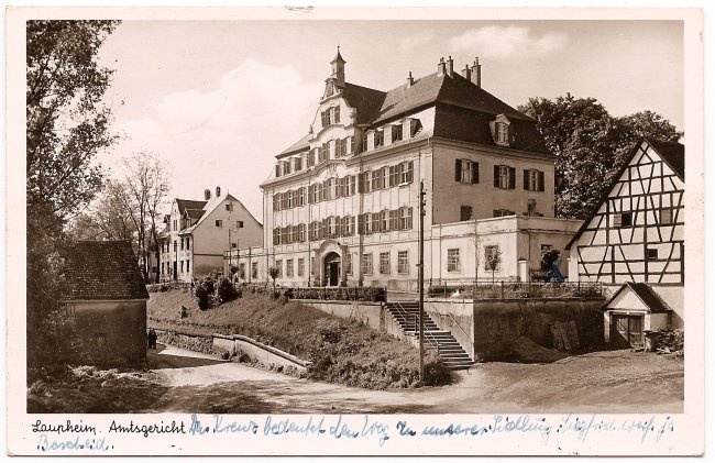 Laupheim Amtsgericht (Vorderseite der Ansichtskarte)