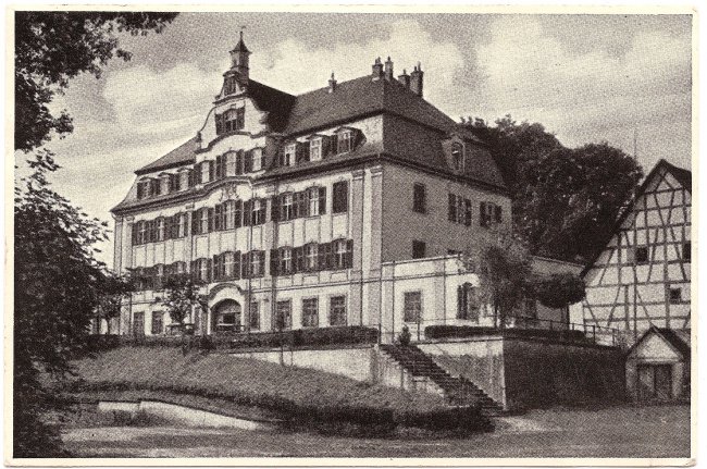 Schloss Kleinlaupheim (Vorderseite der Ansichtskarte)