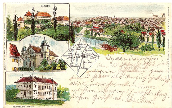 Gruss aus Laupheim (Vorderseite der Ansichtskarte)