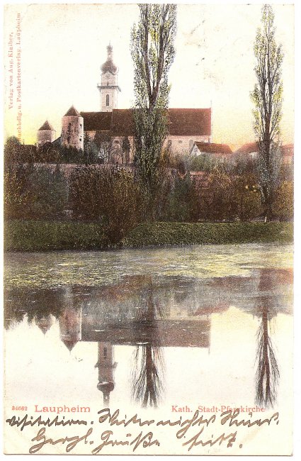 Laupheim Kath. Stadt-Pfarrkirche (Vorderseite der Ansichtskarte)