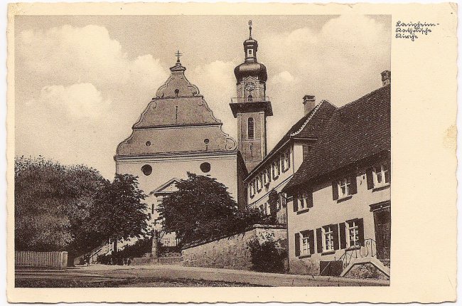 Laupheim - Katholische Kirche (Vorderseite der Ansichtskarte)