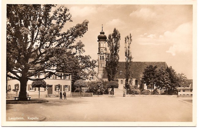 Laupheim, Kapelle (Vorderseite der Ansichtskarte)