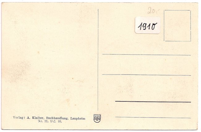 Laupheim Heiliggrabkapelle (Rückseite der Ansichtskarte)