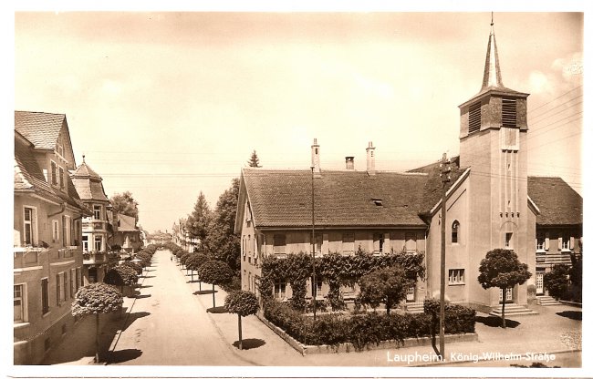 Laupheim, König-Wilhelm-Straße (Vorderseite der Ansichtskarte)