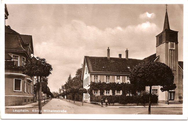 Laupheim, König-Wilhelm-Straße (Vorderseite der Ansichtskarte)