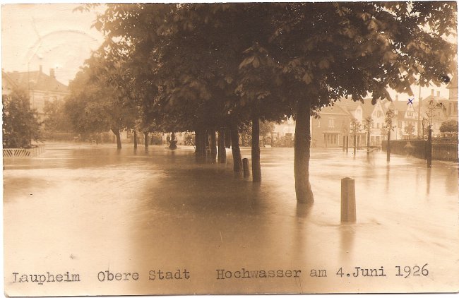 Laupheim,Obere Stadt (Vorderseite der Ansichtskarte)