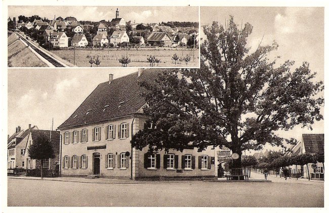 Gasthof zum Kreuz (Vorderseite der Ansichtskarte)