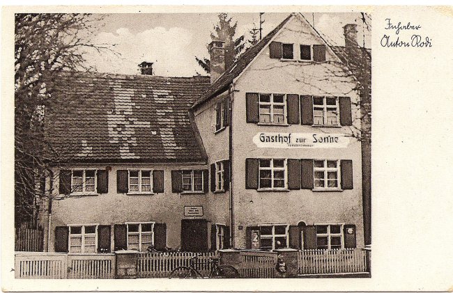 Gasthof zur Sonne (Vorderseite der Ansichtskarte)