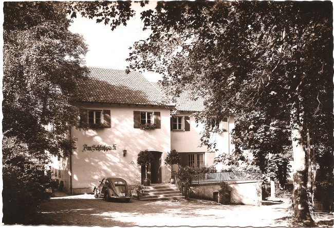 Am Schloßpark (Vorderseite der Ansichtskarte)