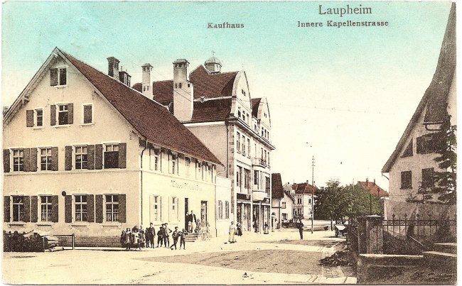 Laupheim, Innere Kapellenstraße (Vorderseite der Ansichtskarte)