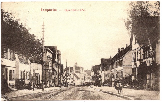 Laupheim, Kapellenstraße (Vorderseite der Ansichtskarte)