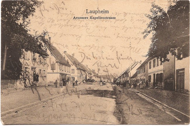 Laupheim, Aeussere Kapellenstrasse (Vorderseite der Ansichtskarte)