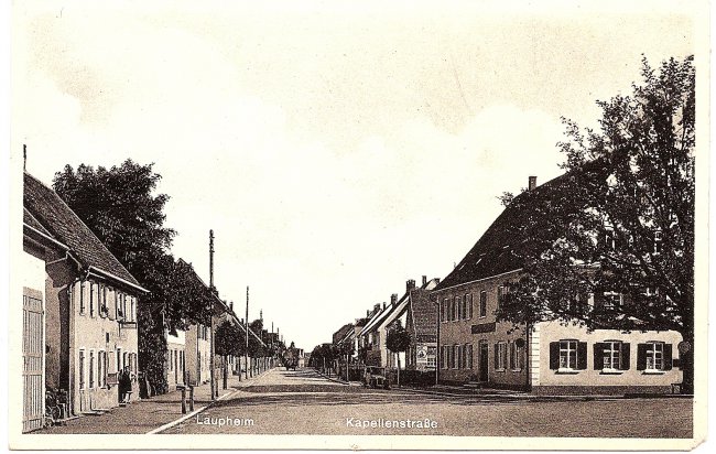 Laupheim, Kapellenstraße (Vorderseite der Ansichtskarte)