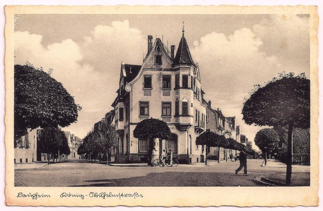 Laupheim, König-Wilhelmstraße (Vorderseite der Ansichtskarte)