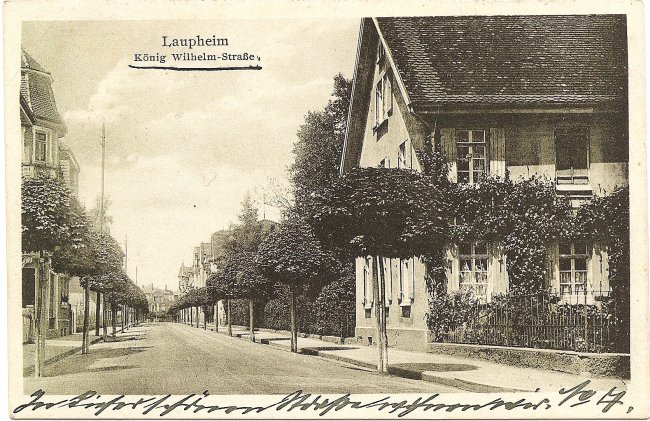 Laupheim, König Wilhelm-Straße (Vorderseite der Ansichtskarte)