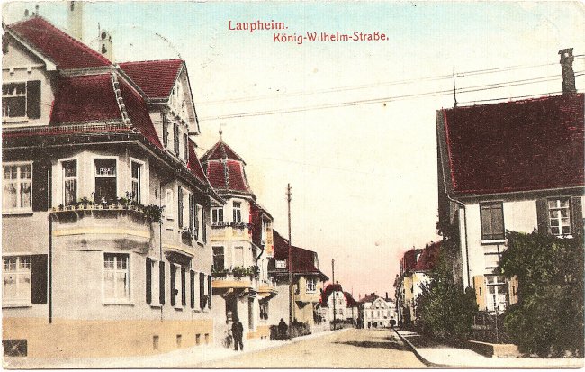 Laupheim, König-Wilhelm-Straße (Vorderseite der Ansichtskarte)