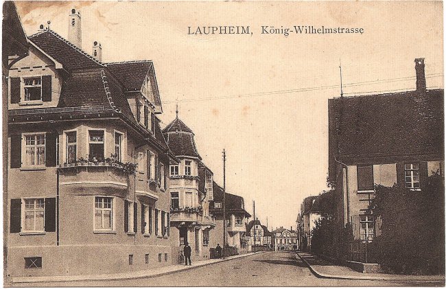 Laupheim, König-Wilhelmstraße (Vorderseite der Ansichtskarte)