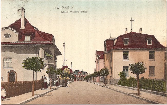 Laupheim, König-Wilhelm-Strasse (Vorderseite der Ansichtskarte)