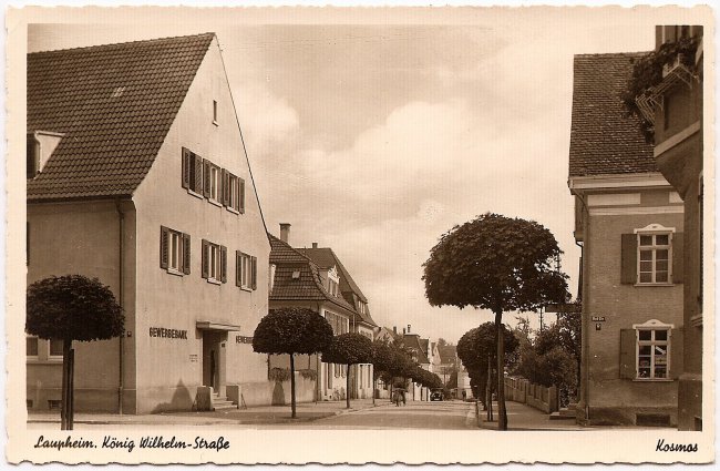 Laupheim, König Wilhelm-Straße (Vorderseite der Ansichtskarte)