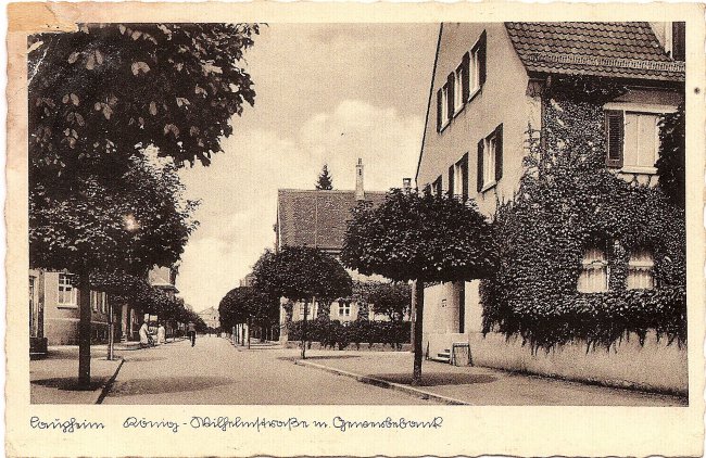 Laupheim, König-Wilhelmstraße m. Gewerbebank (Vorderseite der Ansichtskarte)