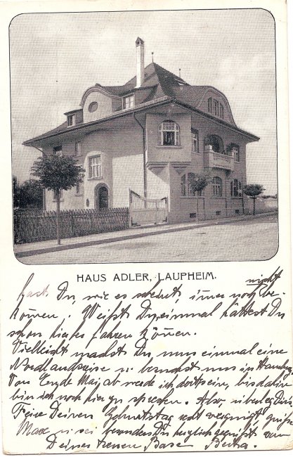 Haus Adler, Laupheim (Vorderseite der Ansichtskarte)