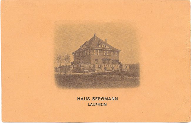 Haus Bergmann, Laupheim (Vorderseite der Ansichtskarte)