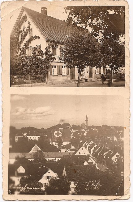 Bäckerei Burkert (Vorderseite der Ansichtskarte)