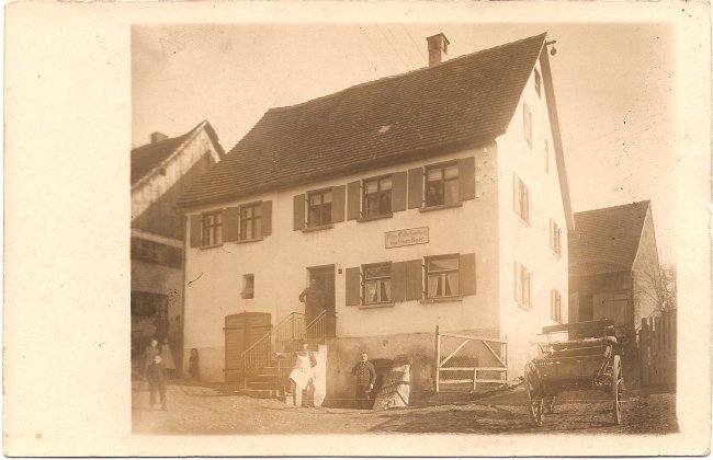 Käse- und Butterhandlung von Georg Bayer (Vorderseite der Ansichtskarte)