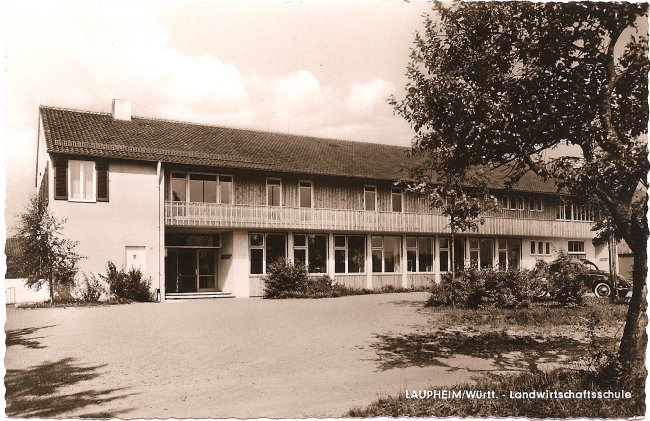 Laupheim/Württ. - Landwirtschaftsschule (Vorderseite der Ansichtskarte)