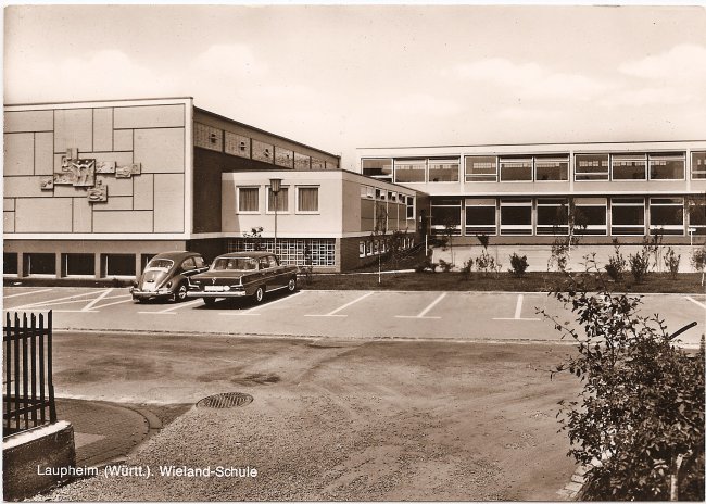 Laupheim (Württ.), Wieland-Schule (Vorderseite der Ansichtskarte)