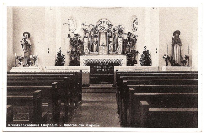 Kreiskrankenhaus Laupheim (Vorderseite der Ansichtskarte)