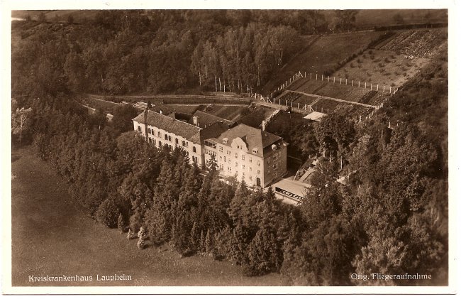 Kreiskrankenhaus Laupheim (Vorderseite der Ansichtskarte)