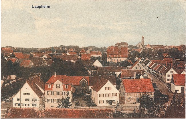 Laupheim, Teilansicht (Vorderseite der Ansichtskarte)